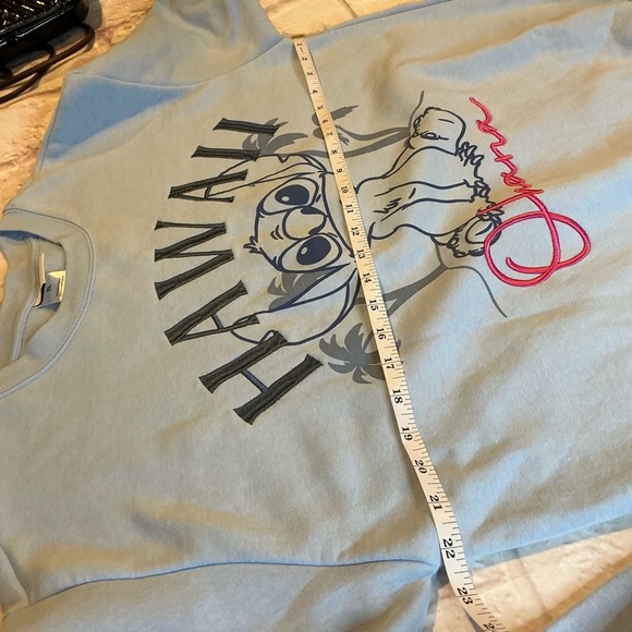 Disney Lilo And Stitch Light Blue Pullover Crewneck Sweater Size XL - Picture 3 of 11